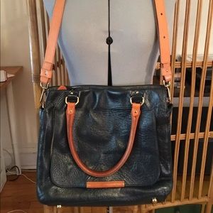Orla Kiely Navy and Tan Crossbody Bag